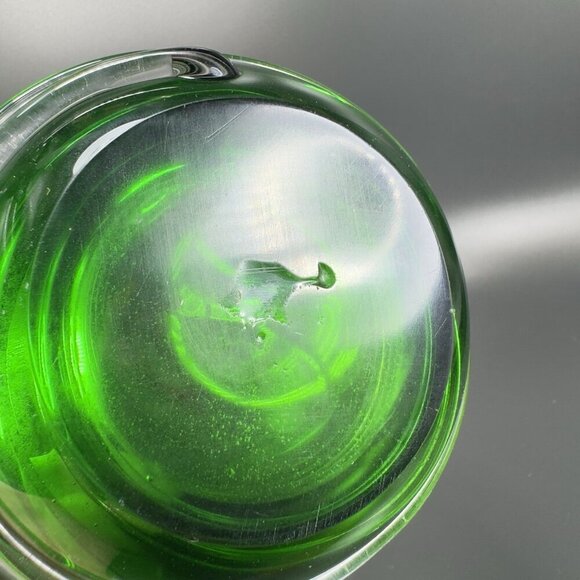 Heavy Hand Blown Glass Pitcher Vase Carafe Multicolor Applied Swirl Glass Decor - Picture 8 of 16